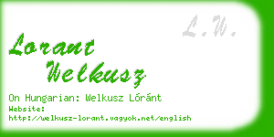 lorant welkusz business card