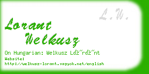 lorant welkusz business card